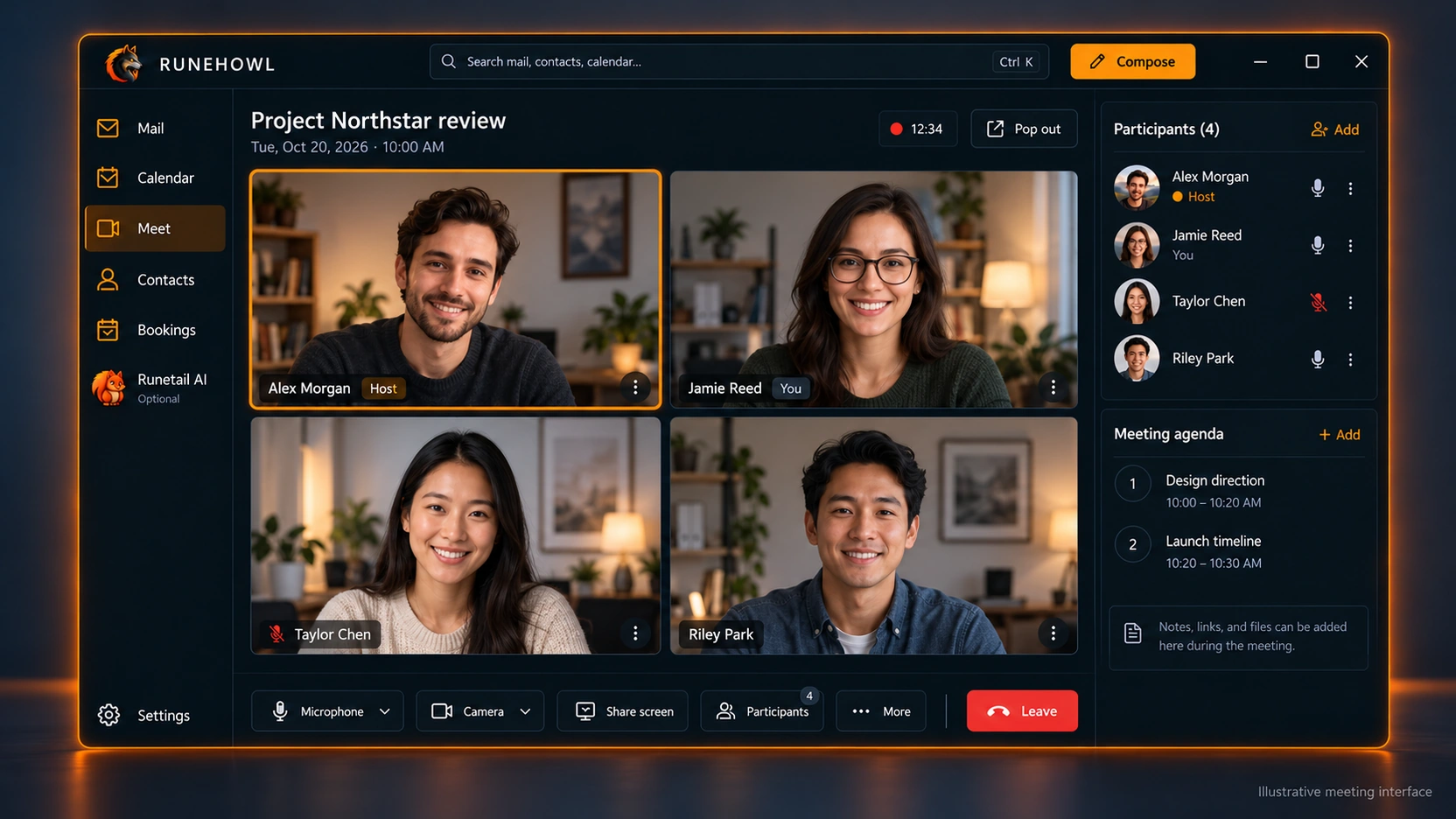 Illustrative Runehowl product preview: Meet workspace